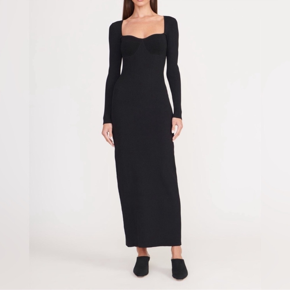 NWT STAUD Silhouette Black Knit Maxi Dress - size Small